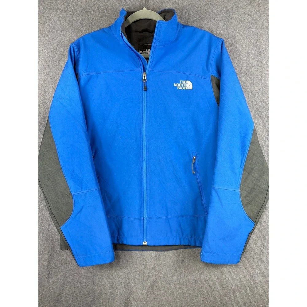 The North Face Blue‎ Softshell Jacket Mens Large FlashDry Outdoor Fleece Lined